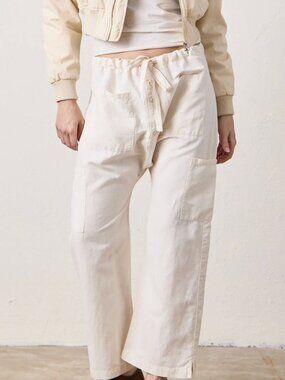 NSF Carlson linen/cotton drawstring button pant/Excellent L/XL